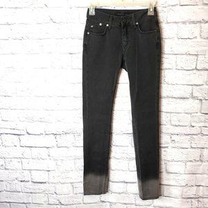 Victoria Beckham Grey Ombre Dipped Charcoal Jeans Size 24